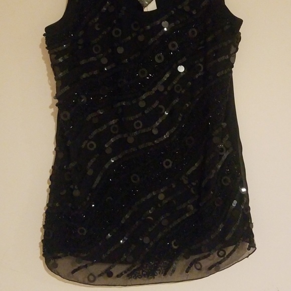 Romeo and Juliet black sequined tank top size S - Picture 2 of 7